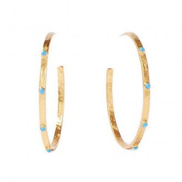 Julie Vos Crescent Stone Hoop Earrings Meigs Jewelry Tahlequah, OK