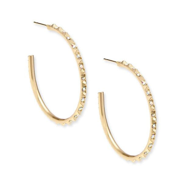 Kendra Scott Goldtone Veronica  Crystal Hoop Earrings Meigs Jewelry Tahlequah, OK
