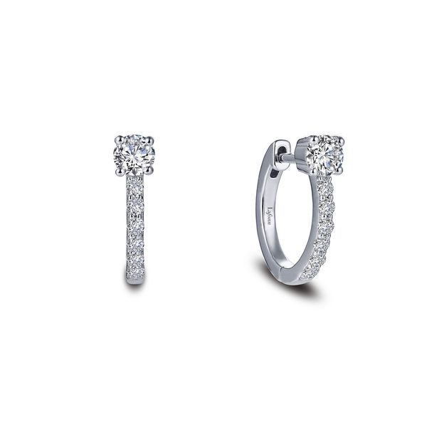Lafonn Small Simulated Diamond Hoop Earrings Meigs Jewelry Tahlequah, OK