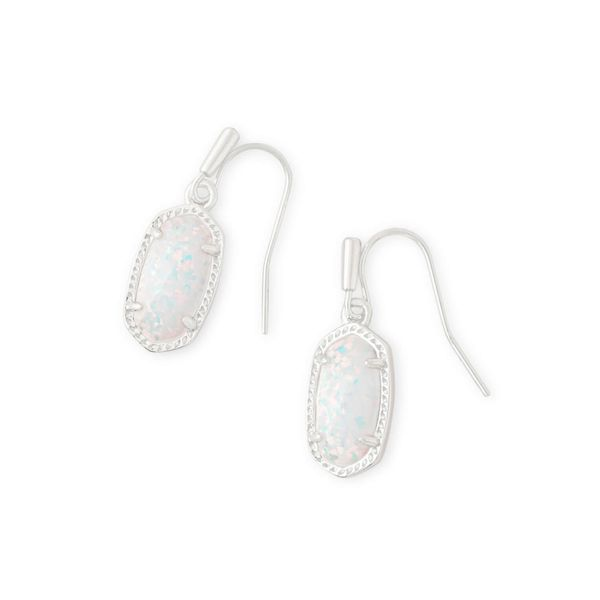 Kendra Scott Lee Silver Drop Earrings In Iridescent Drusy Meigs Jewelry Tahlequah, OK