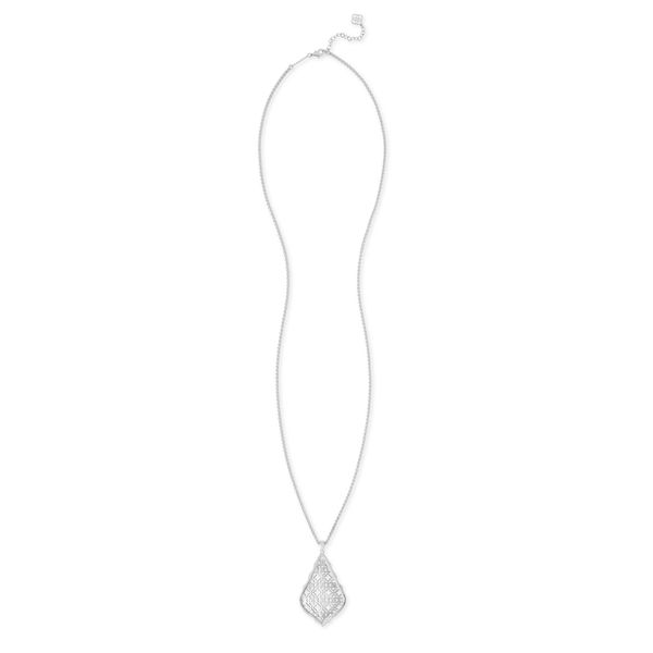 Kendra Scott Aiden Silver Long Pendant Necklace In Silver Filigree Mix Image 2 Meigs Jewelry Tahlequah, OK