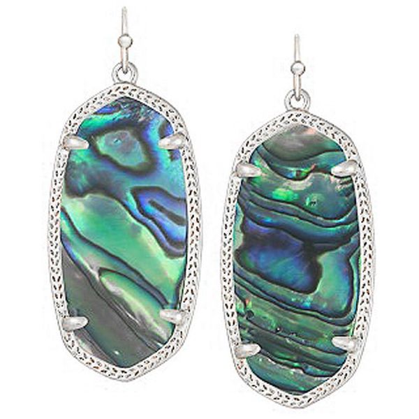 Kendra Scott Elle Silver Drop Earrings In Abalone Shell Meigs Jewelry Tahlequah, OK