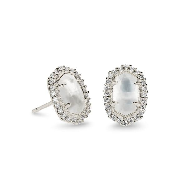 Kendra Scott Cade Silver Stud Earrings In Ivory Pearl Meigs Jewelry Tahlequah, OK
