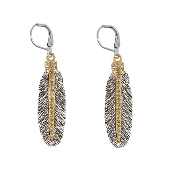 TAT2 Mini Feather Leverback Earrings Meigs Jewelry Tahlequah, OK