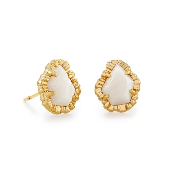 Kendra Scott Small Tessa White Mussell Stud Earrings Meigs Jewelry Tahlequah, OK