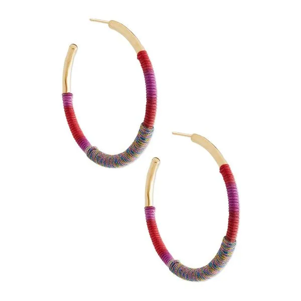 Kendra Scott Masie Hoop Coral Mix Threaded Hoop Earrings Meigs Jewelry Tahlequah, OK