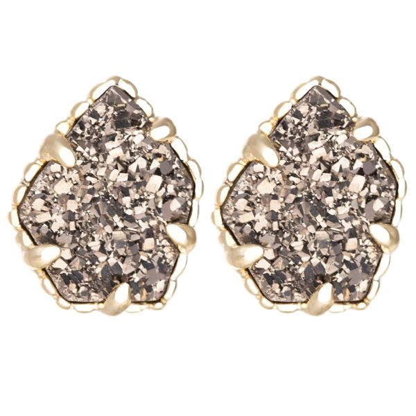Kendra Scott Tessa Platinum Drusy Stud Earrings Meigs Jewelry Tahlequah, OK
