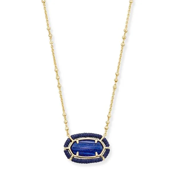 Kendra Scott Elisa Navy Dusted Glass Necklace Meigs Jewelry Tahlequah, OK