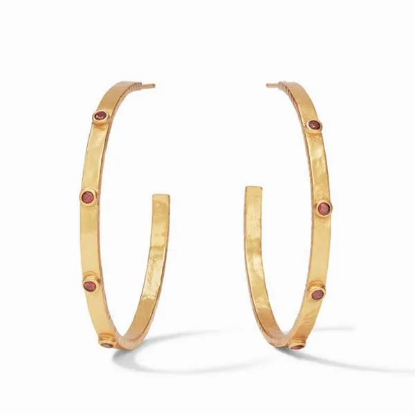 Julie Vos Ruby Red Crescent Stone Hoop Meigs Jewelry Tahlequah, OK