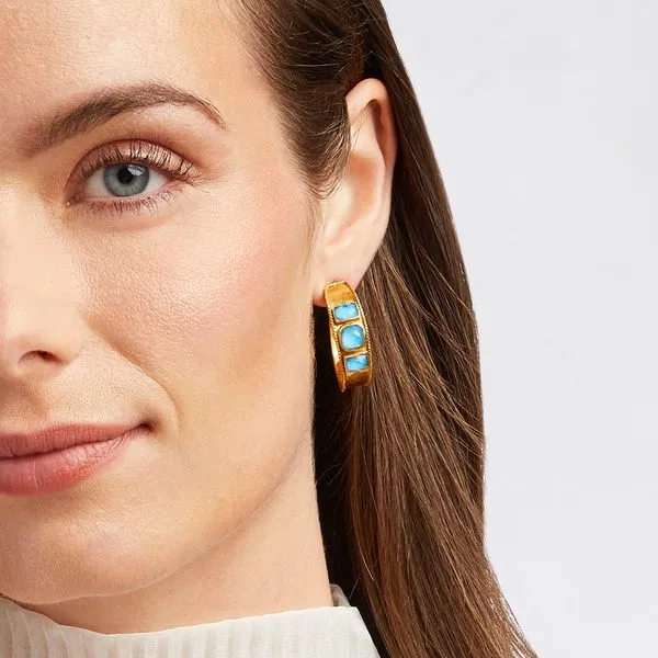 Julie Vos Bahamian Blue Savoy Statement Hoop Earrings Image 2 Meigs Jewelry Tahlequah, OK