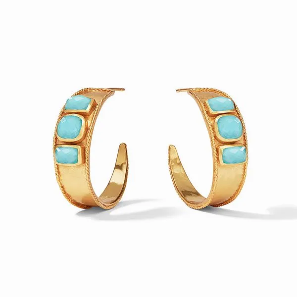 Julie Vos Bahamian Blue Savoy Statement Hoop Earrings Meigs Jewelry Tahlequah, OK