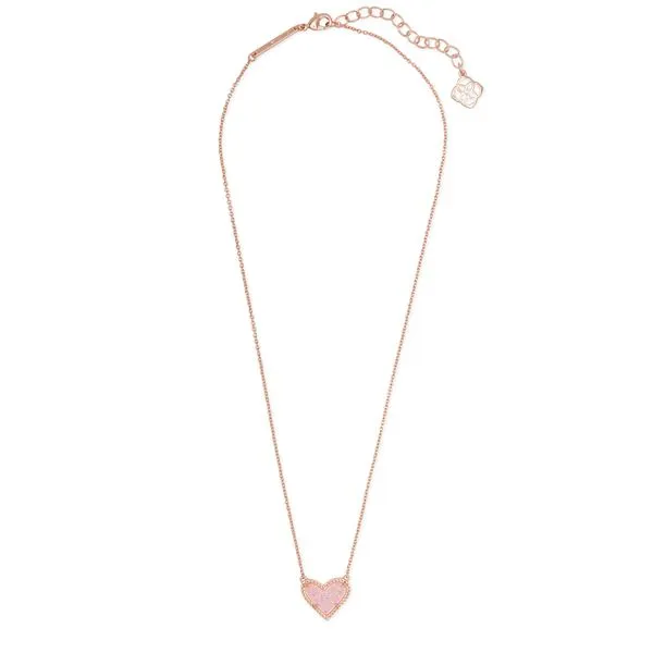 Kendra Scott Ari Rosy Drusy Heart Necklace Meigs Jewelry Tahlequah, OK