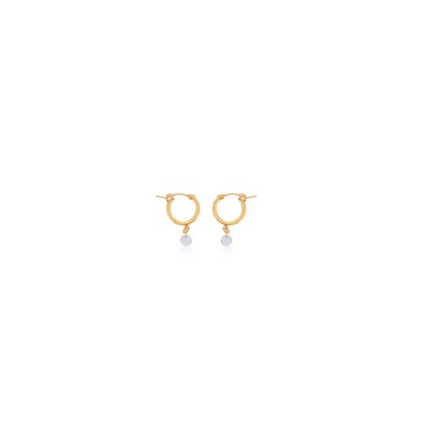 Dee BerkleyHoop Earrings w/White Topaz Drop Meigs Jewelry Tahlequah, OK