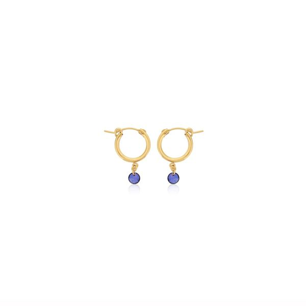 Dee BerkleyHoop Earrings w/Sapphire Drop Meigs Jewelry Tahlequah, OK