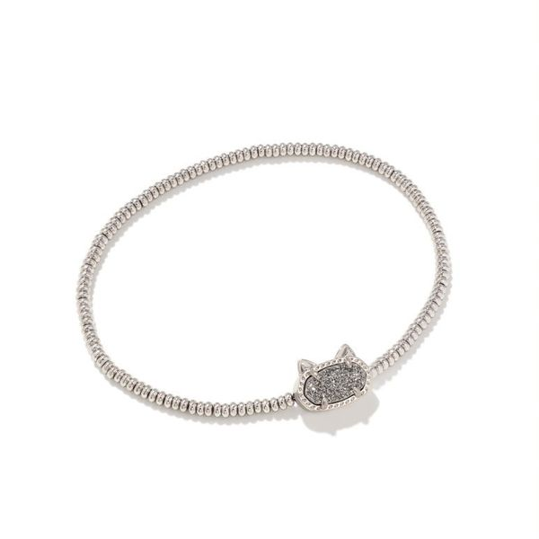 Kendra Scott Grayson Silver Cat Stretch Bracelet in Platinum Drusy Meigs Jewelry Tahlequah, OK