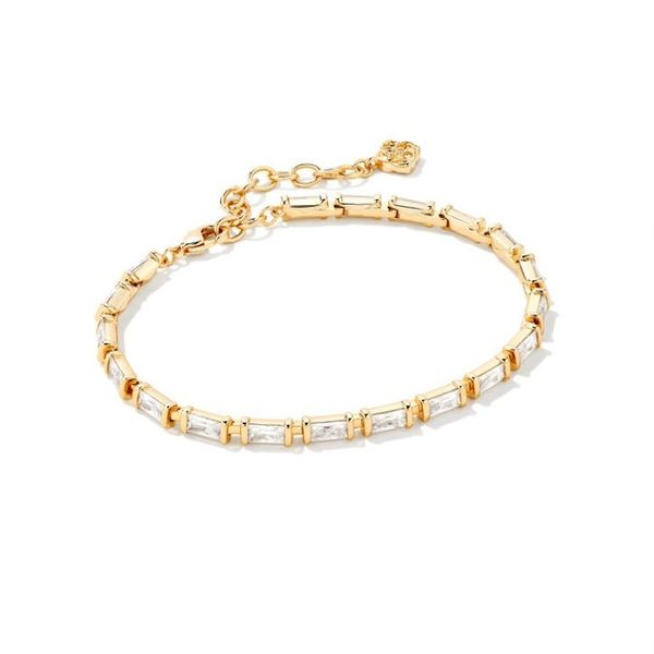 Kendra Scott Juliette Gold Delicate Chain Bracelet in White Crystal Meigs Jewelry Tahlequah, OK