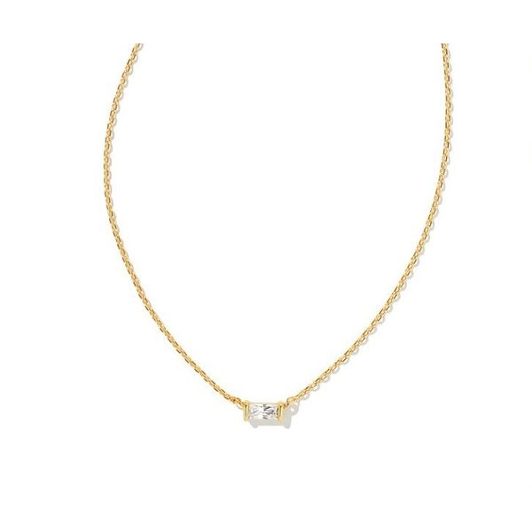 Kendra Scott Juliette Gold Pendant Necklace in White Crystal Meigs Jewelry Tahlequah, OK