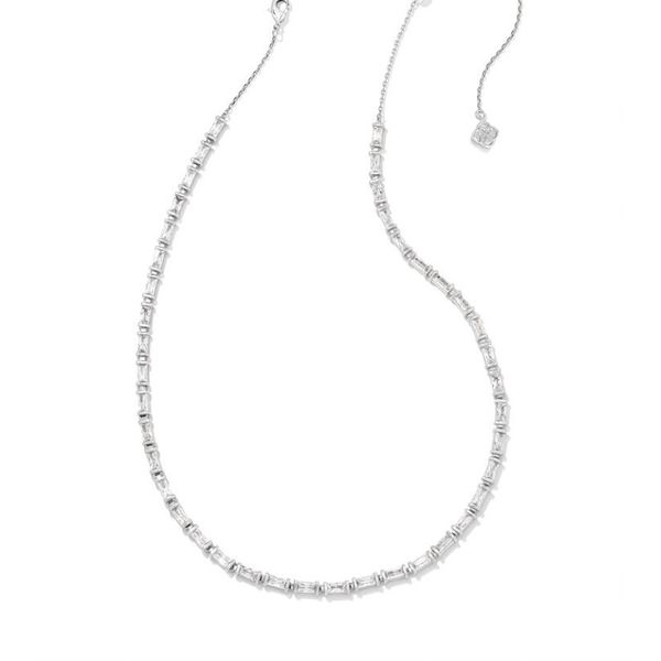 Kendra Scott Juliette Silver Strand Necklace in White Crystal Meigs Jewelry Tahlequah, OK
