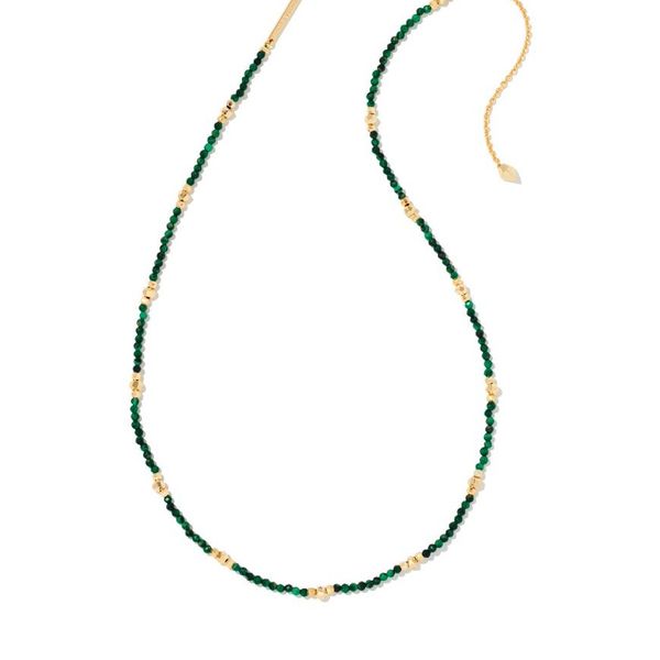 Kendra Scott Thin Beaded Green Necklace Gameday Meigs Jewelry Tahlequah, OK