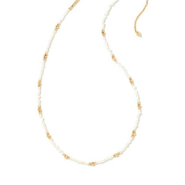 Kendra Scott Thin Beaded White Necklace Gameday Meigs Jewelry Tahlequah, OK