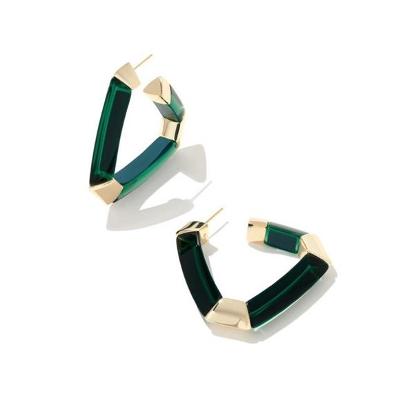 Kendra Scott Arden Emerald Triangle Hoop Earrings Meigs Jewelry Tahlequah, OK