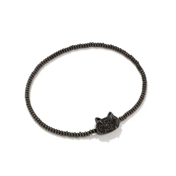 Kendra Scott Grayson Gunmetal Cat Stretch Bracelet in Black Drusy Meigs Jewelry Tahlequah, OK