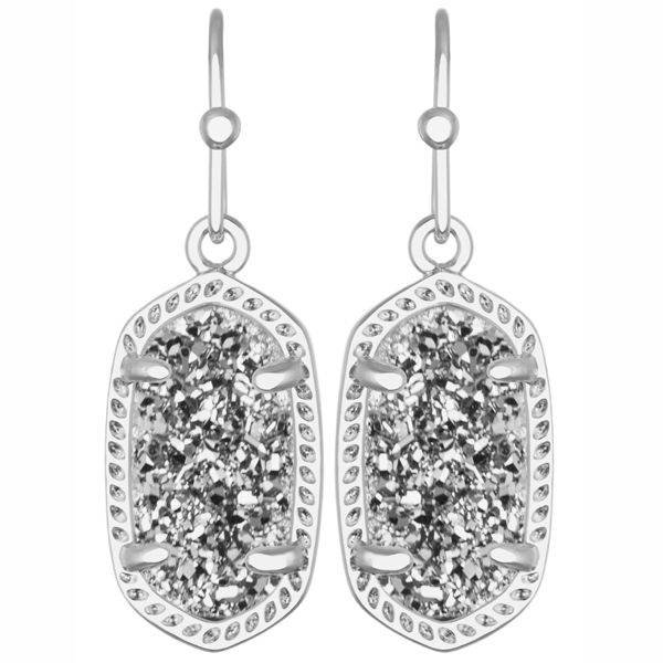 Kendra Scott Lee Platinum Drusy Earrings Meigs Jewelry Tahlequah, OK