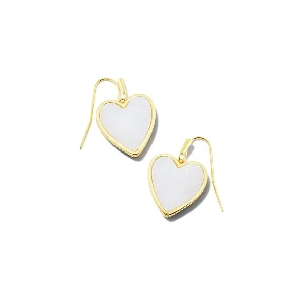 Kendra Scott Iridescent Drusy Heart Shaped Earrings Meigs Jewelry Tahlequah, OK