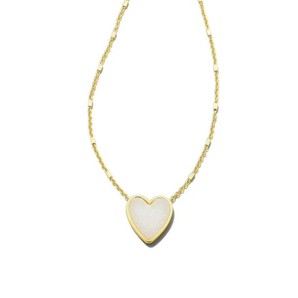 Kendra Scott Iridescent Drusy Heart Shaped Necklace Meigs Jewelry Tahlequah, OK