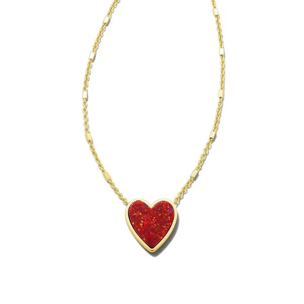 Kendra Scott Red Drusy Heart Shaped Necklace Meigs Jewelry Tahlequah, OK