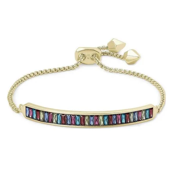 Kendra Scott Jack Adjustable Gold Chain Bracelet in Multi Crystal Meigs Jewelry Tahlequah, OK