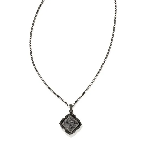 Kendra Scott Gunmetal Black Drusy Mallory Necklace Meigs Jewelry Tahlequah, OK