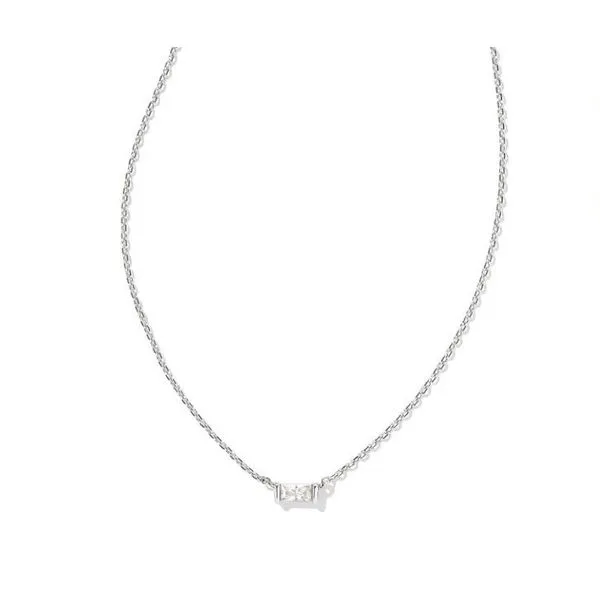 Kendra Scott Juliette Silver Pendant Necklace in White Crystal Meigs Jewelry Tahlequah, OK