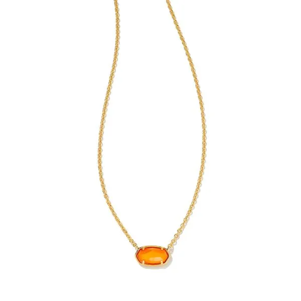 Grayson Gold Pendant Necklace in Orange Mother-of-Pearl Meigs Jewelry Tahlequah, OK