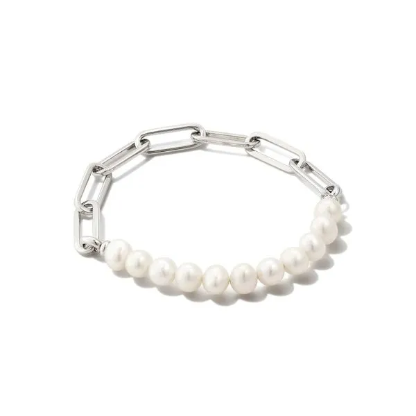 Ashton Silver Half Chain Bracelet in White Pearl Meigs Jewelry Tahlequah, OK