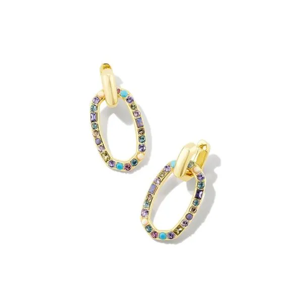 Devin Convertible Gold Crystal Link Earrings in Pastel Mix Meigs Jewelry Tahlequah, OK