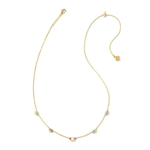 Devin Gold Crystal Strand Necklace in Pastel Mix Meigs Jewelry Tahlequah, OK