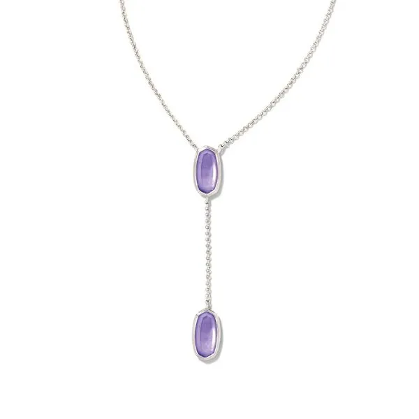 Framed Elisa Silver Y Necklace in Lavender Opalite Illusion Meigs Jewelry Tahlequah, OK