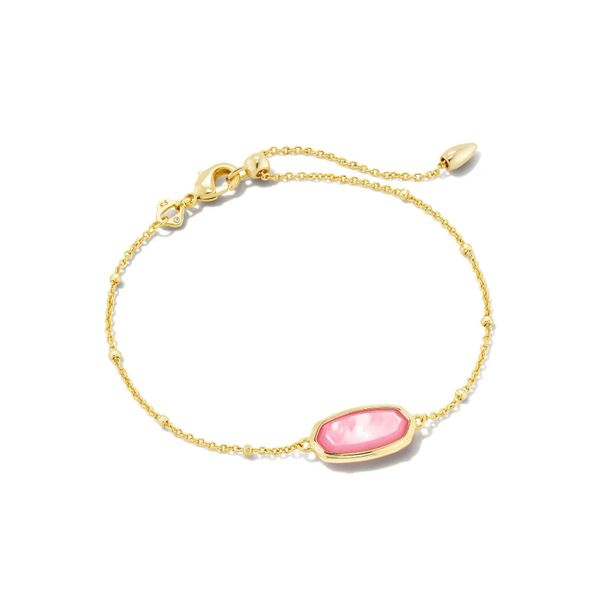 Framed Elaina Gold Delicate Chain Bracelet in Peony Mother-of-Pearl Meigs Jewelry Tahlequah, OK