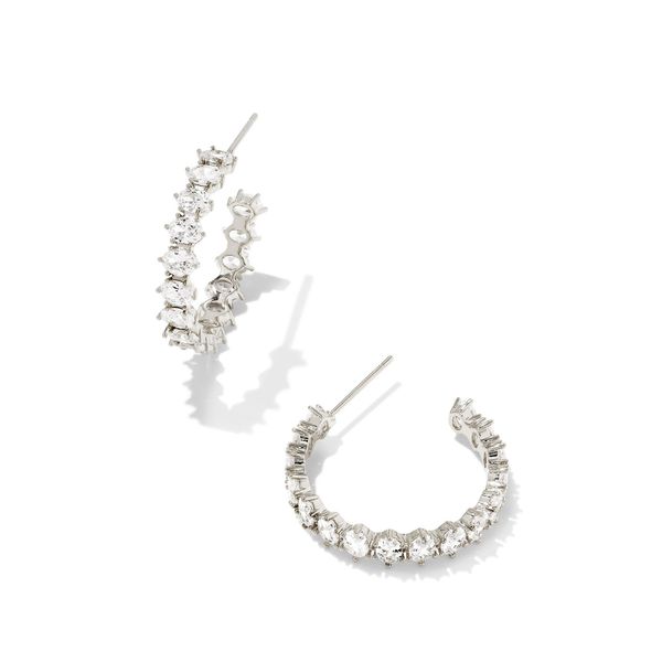 Kendra Scott Cailin Rhod Crystal Earrings in White Crystal Meigs Jewelry Tahlequah, OK