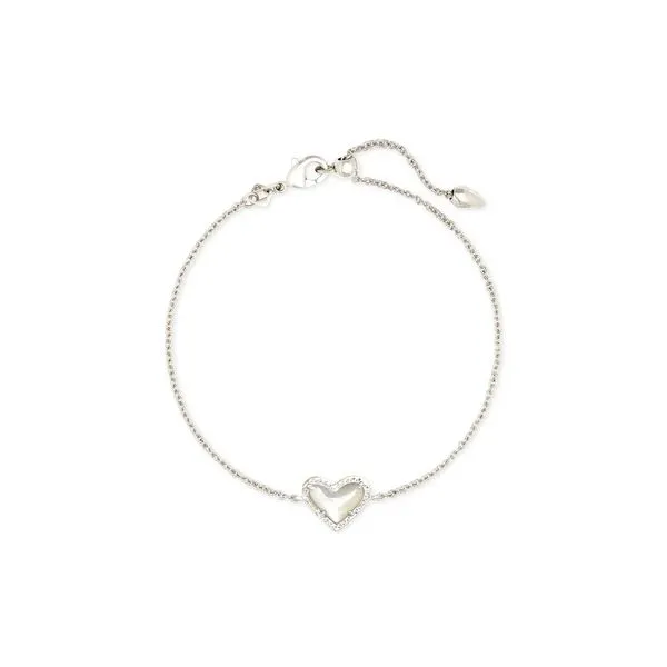 Ari Heart Silver Chain Bracelet in Ivory Mother-of-Pearl Meigs Jewelry Tahlequah, OK
