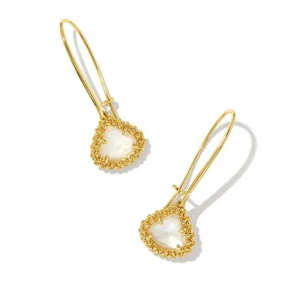 Kendra Scott Framed Kendall Gold Wire Drop Earrings in Ivory Mother-of-Pearl Meigs Jewelry Tahlequah, OK