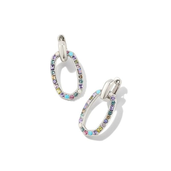 Devin Convertible Silver Crystal Link Earrings in Pastel Mix Meigs Jewelry Tahlequah, OK