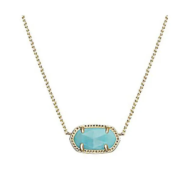 Yellow Gold Turquoise Elisa Necklace Meigs Jewelry Tahlequah, OK