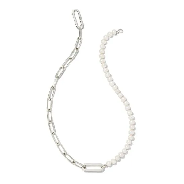 Ashton Silver Half Chain Necklace in White Pearl Meigs Jewelry Tahlequah, OK