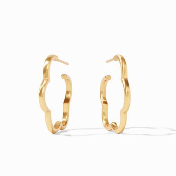 Julie Vos Gold Plated Gardenia Hoop Earrings Meigs Jewelry Tahlequah, OK