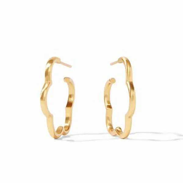 Julie Vos Gold Plated Gardenia Hoop Earrings Meigs Jewelry Tahlequah, OK