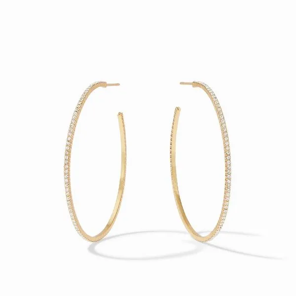 24K Gold Plated Windsor Crystal Hoop Earrings - Large Meigs Jewelry Tahlequah, OK