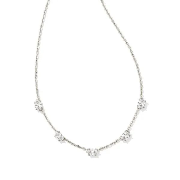 Cailin Silver Crystal Strand Necklace in White Crystal Meigs Jewelry Tahlequah, OK