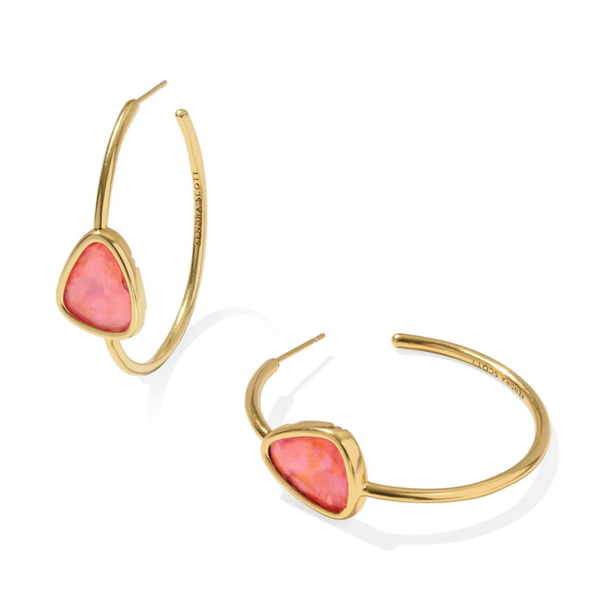YGP PINK IRID ABALONE MARGOT HOOP EARRINGS Meigs Jewelry Tahlequah, OK